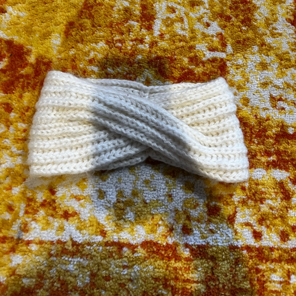 white hair scarf/wrap